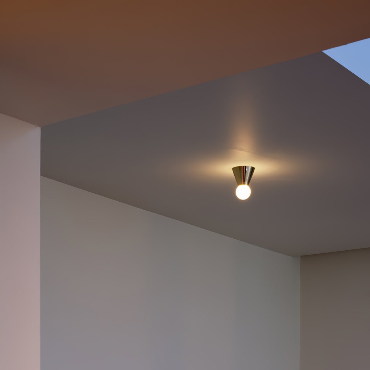 Modern Minimalist Conical Glass Ceiling Light Fixture for Indoor Use