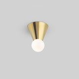 Modern Minimalist Conical Glass Ceiling Light Fixture for Indoor Use