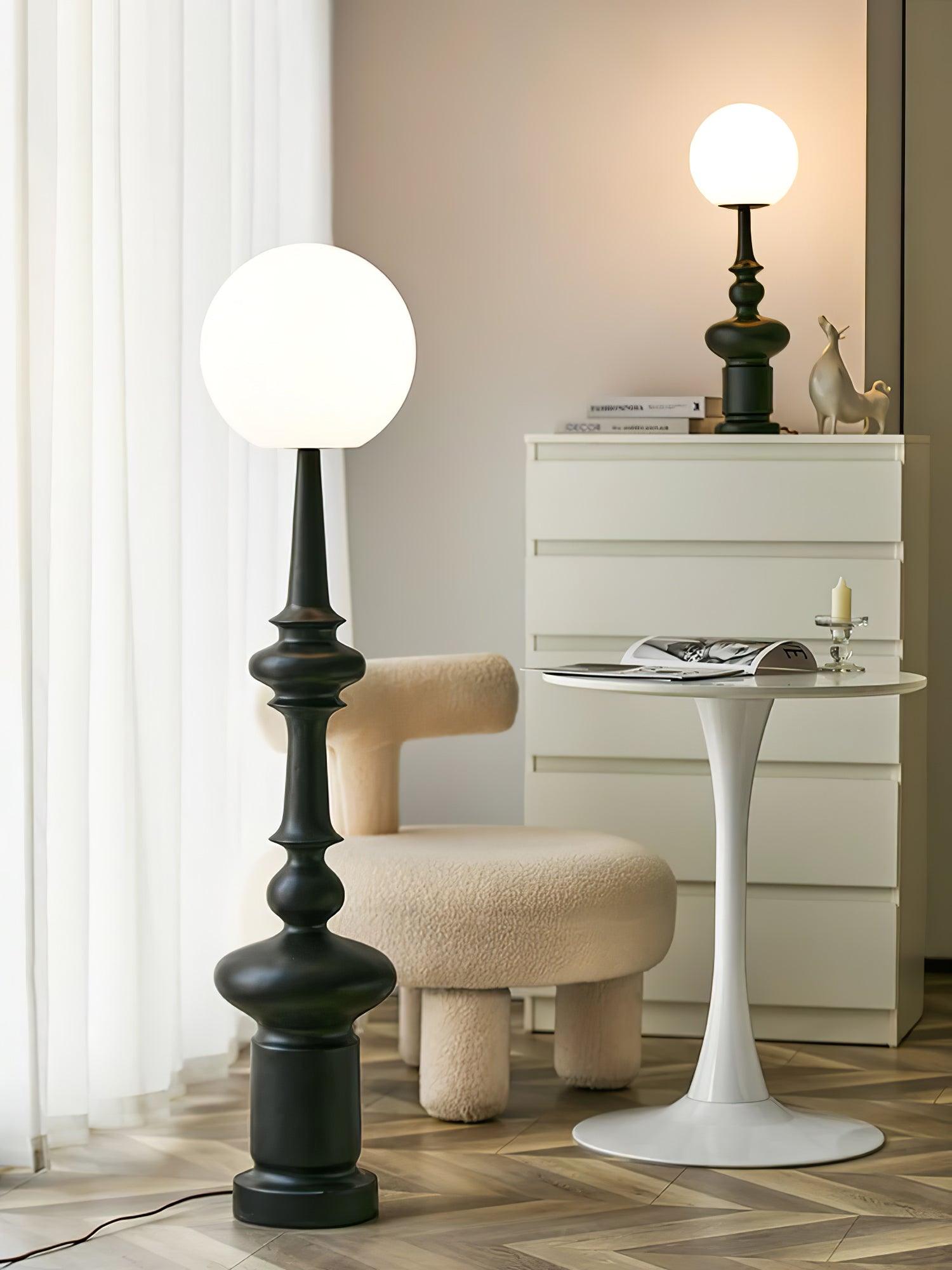 Roman Column Ambient Floor Lamp Classical Resin Standing Light for Living Room Bedroom