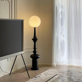 Roman Column Ambient Floor Lamp Classical Resin Standing Light for Living Room Bedroom