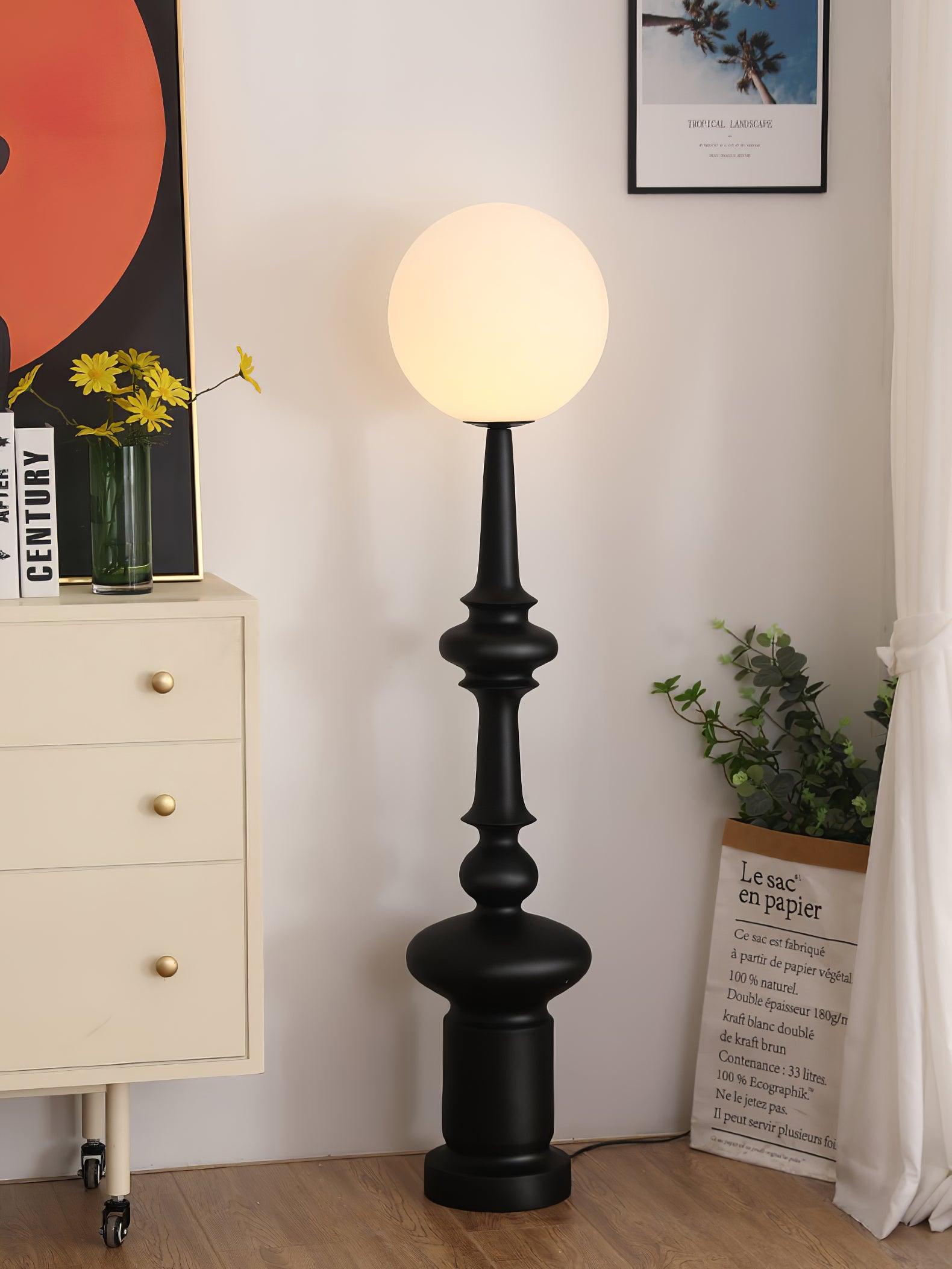 Roman Column Ambient Floor Lamp Classical Resin Standing Light for Living Room Bedroom