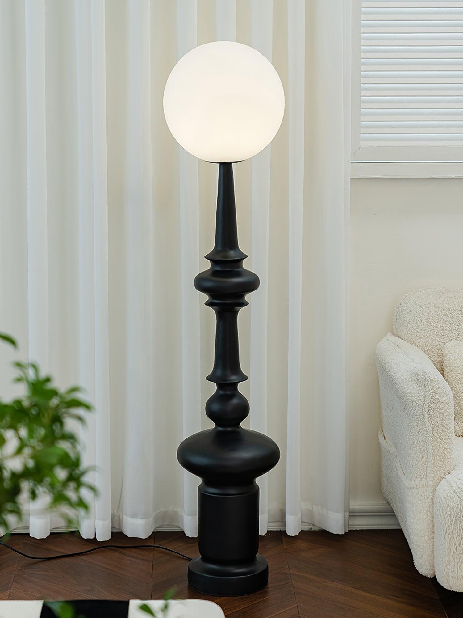 Roman Column Ambient Floor Lamp Classical Resin Standing Light for Living Room Bedroom