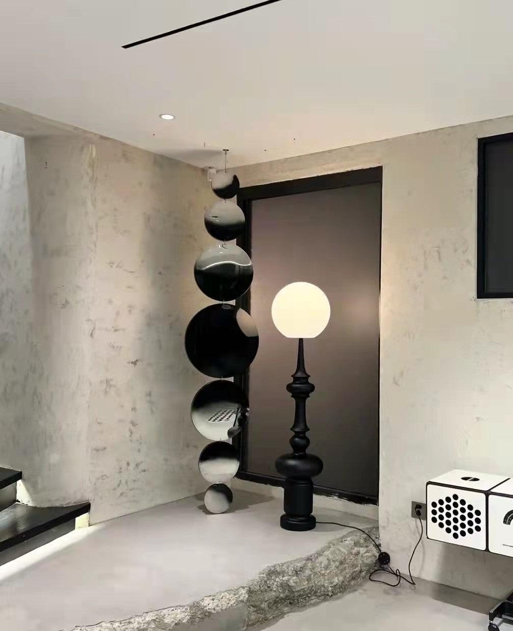 Roman Column Ambient Floor Lamp Classical Resin Standing Light for Living Room Bedroom