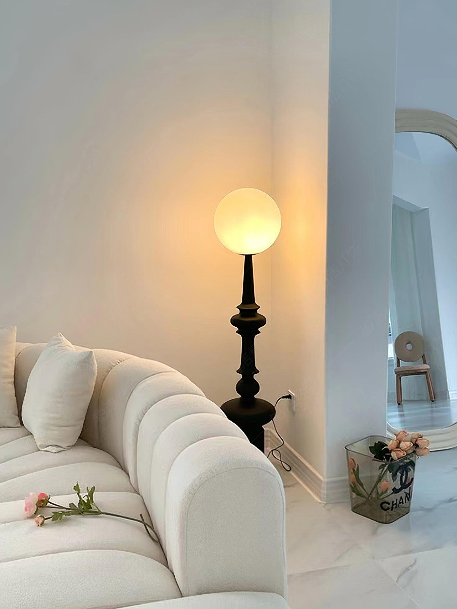 Roman Column Ambient Floor Lamp Classical Resin Standing Light for Living Room Bedroom