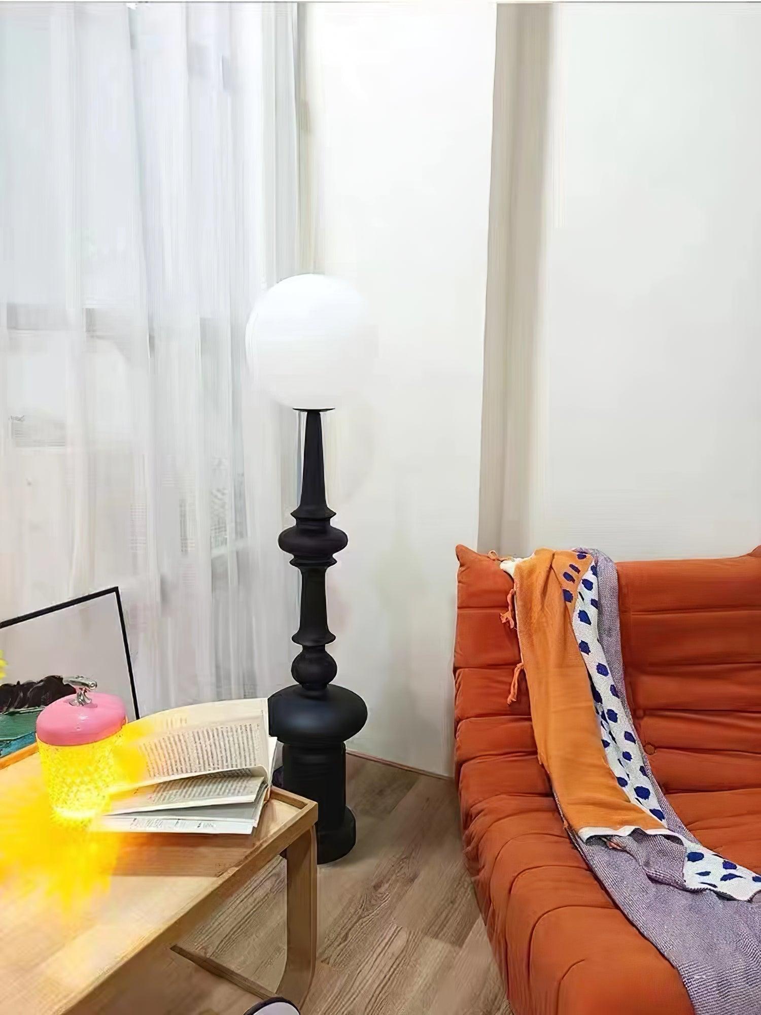 Roman Column Ambient Floor Lamp Classical Resin Standing Light for Living Room Bedroom