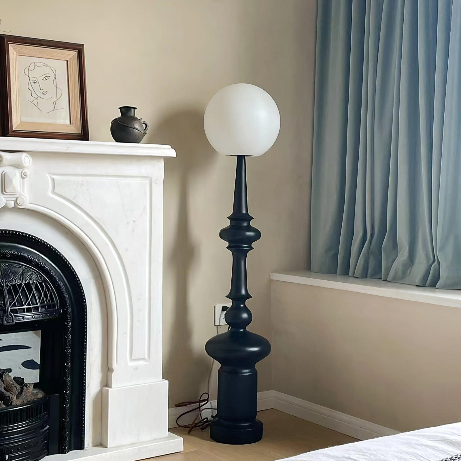 Roman Column Ambient Floor Lamp Classical Resin Standing Light for Living Room Bedroom