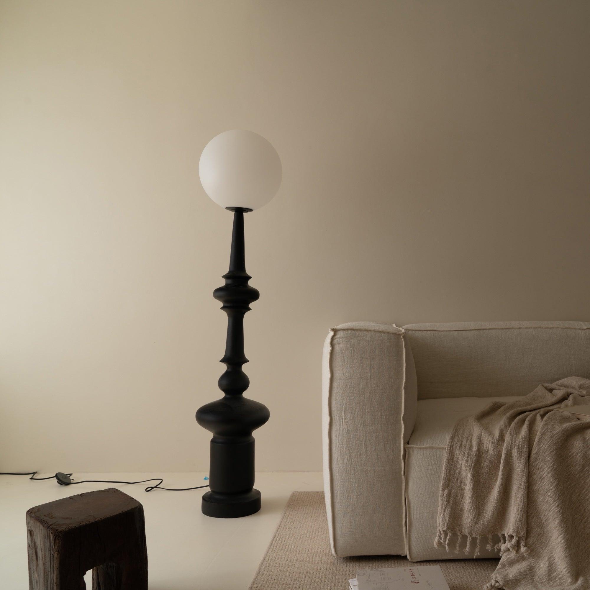 Roman Column Ambient Floor Lamp Classical Resin Standing Light for Living Room Bedroom