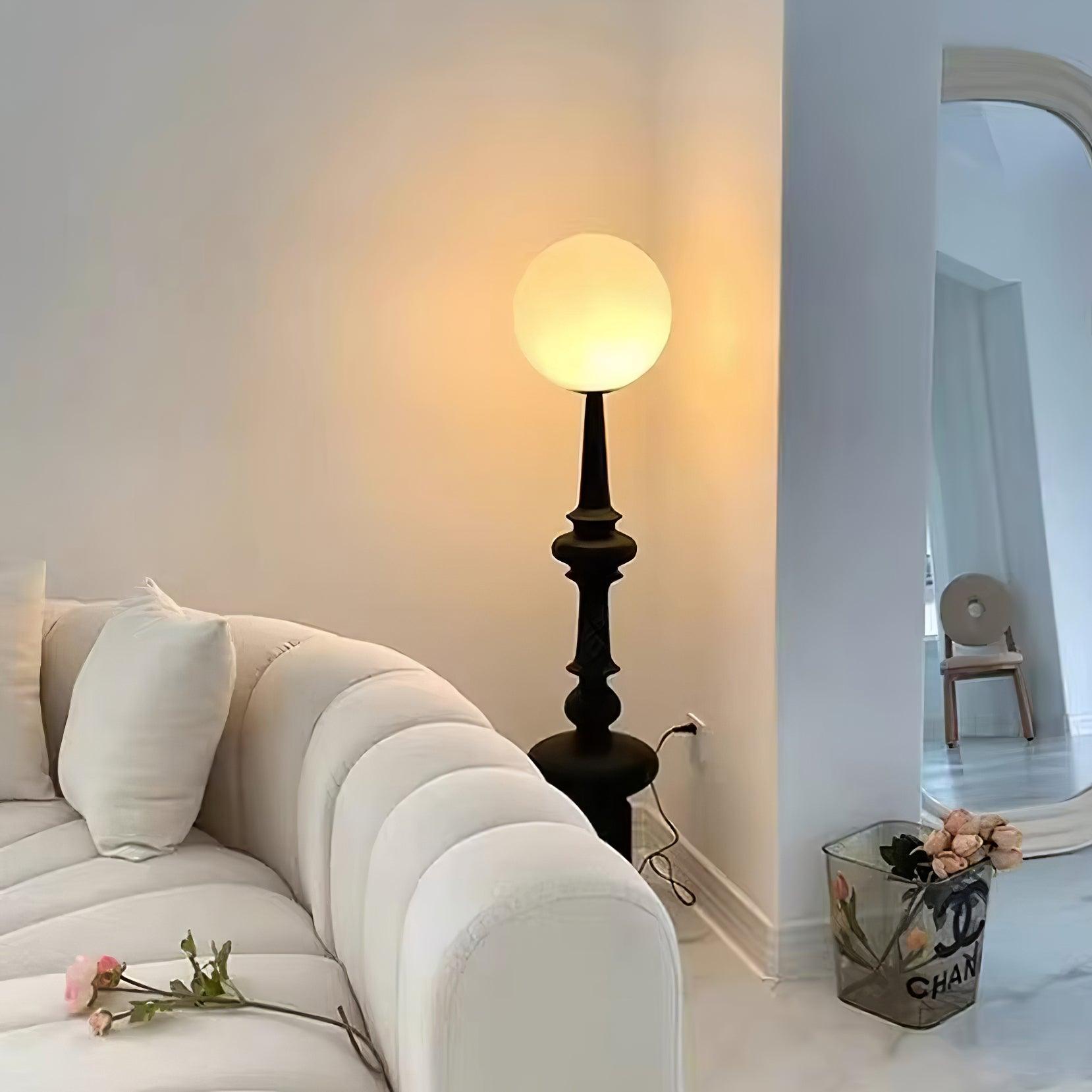 Roman Column Ambient Floor Lamp Classical Resin Standing Light for Living Room Bedroom