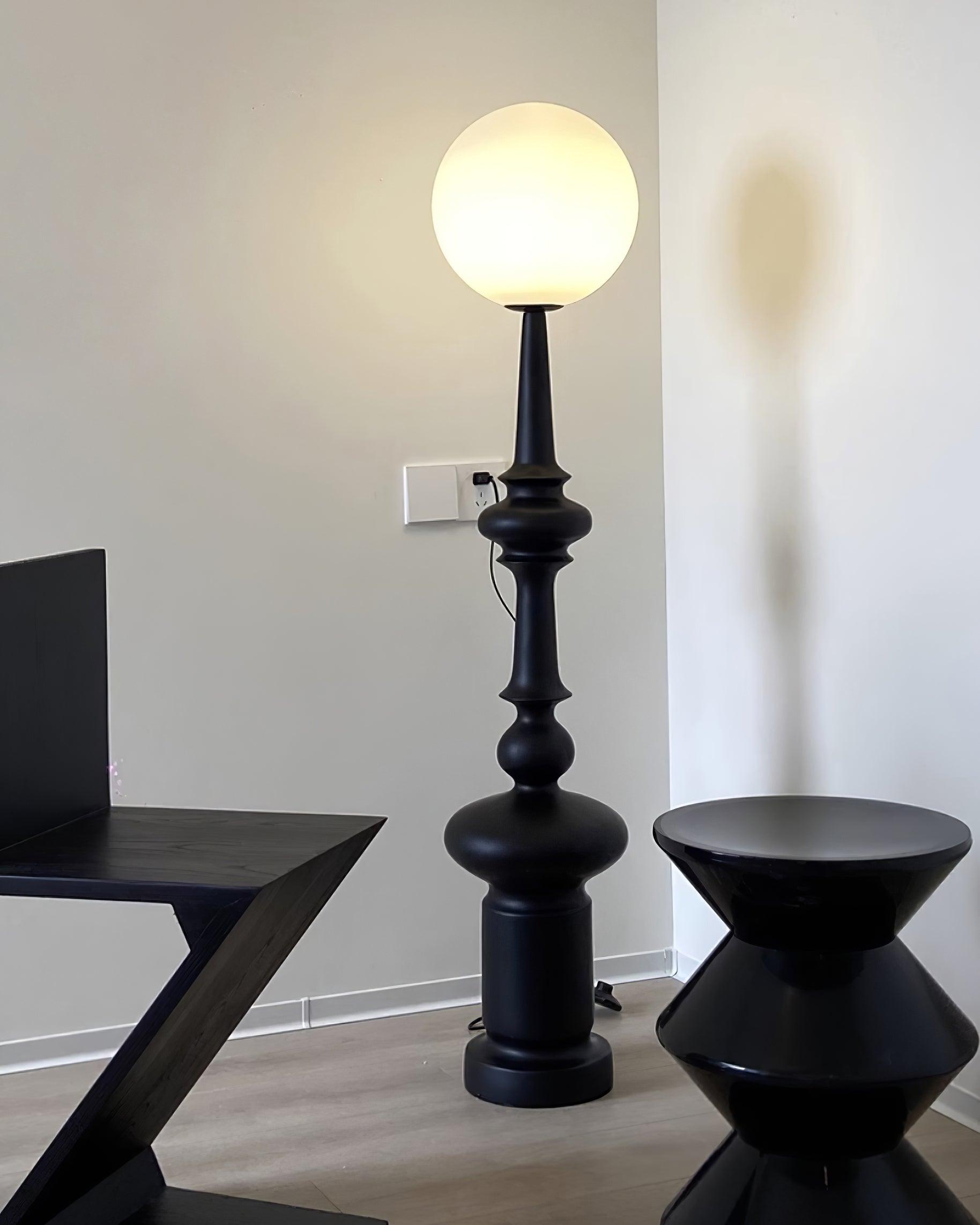 Roman Column Ambient Floor Lamp Classical Resin Standing Light for Living Room Bedroom
