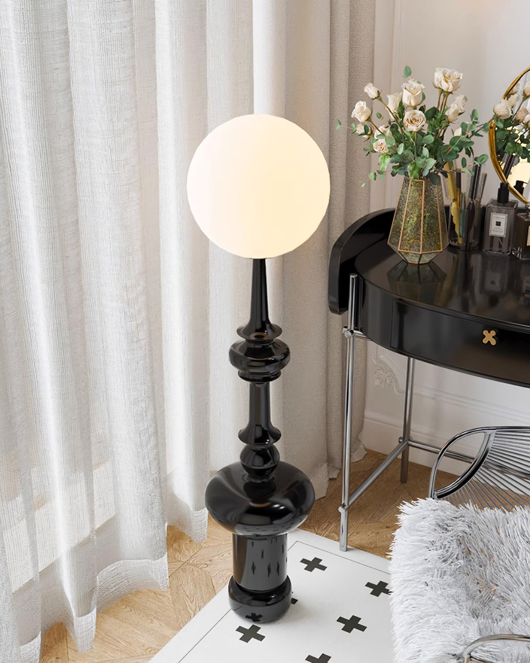 Roman Column Ambient Floor Lamp Classical Resin Standing Light for Living Room Bedroom