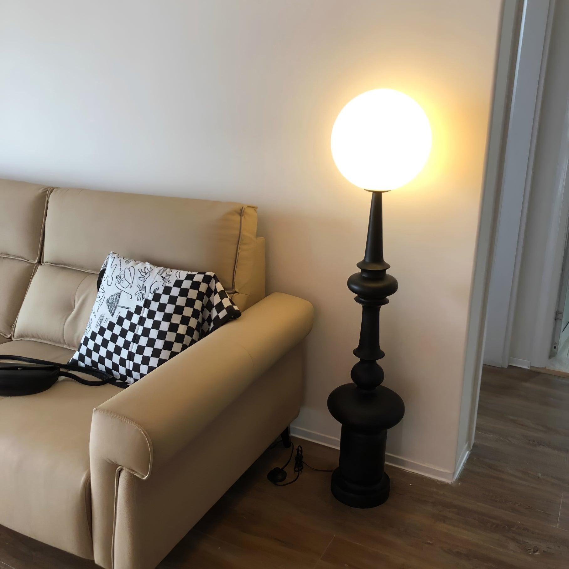 Roman Column Ambient Floor Lamp Classical Resin Standing Light for Living Room Bedroom