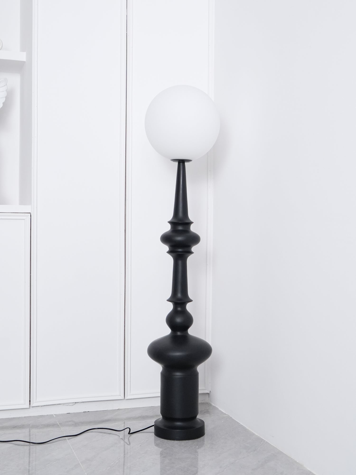 Roman Column Ambient Floor Lamp Classical Resin Standing Light for Living Room Bedroom