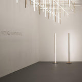 Modern Architectural LED Torchiere Floor Lamp with Minimalist Grid Design