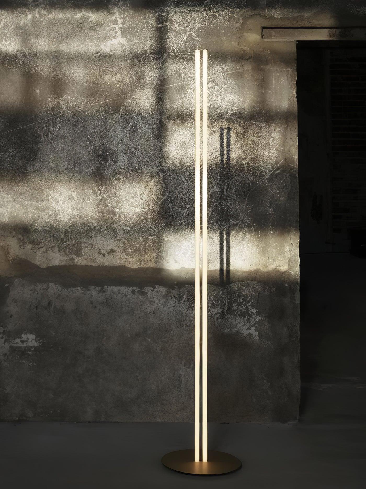 Modern Architectural LED Torchiere Floor Lamp with Minimalist Grid Design