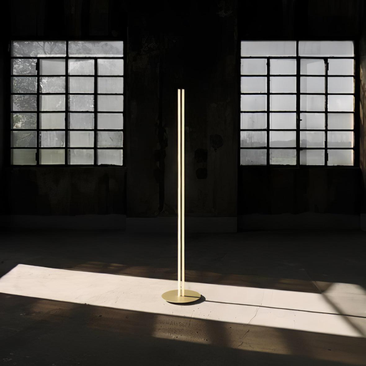 Modern Architectural LED Torchiere Floor Lamp with Minimalist Grid Design