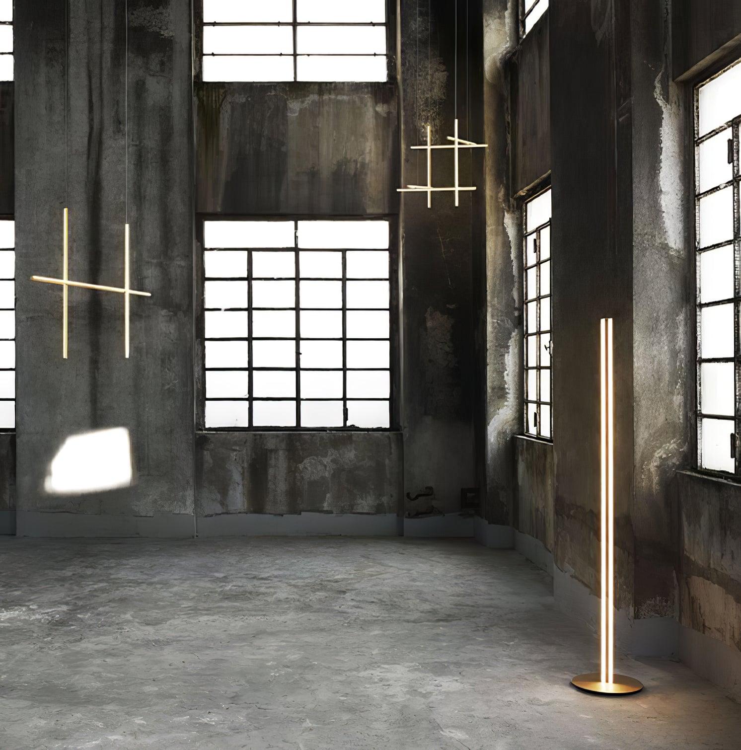 Modern Architectural LED Torchiere Floor Lamp with Minimalist Grid Design