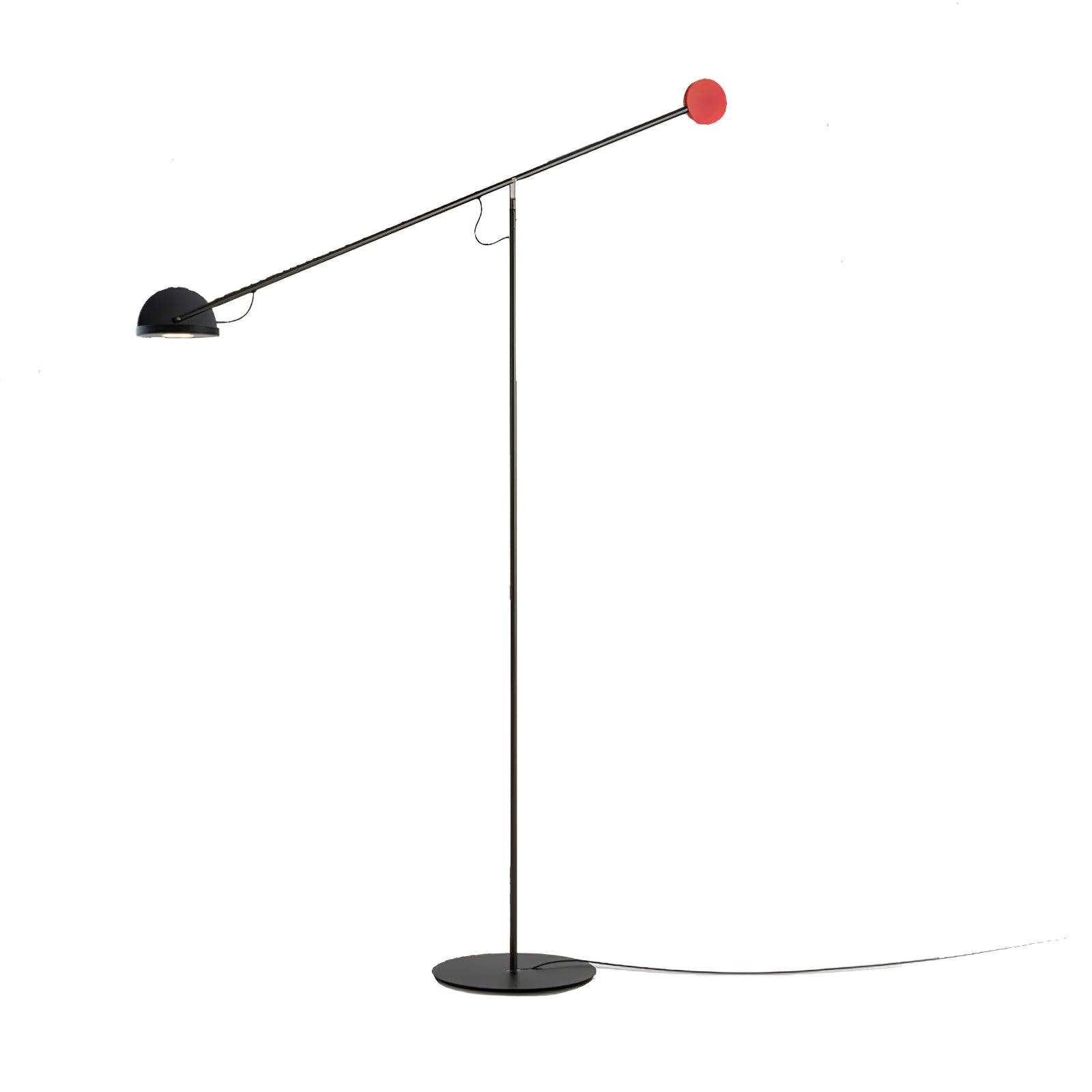 Precision Movement Adjustable LED Floor Lamp Modern Ambient Standing Light in Black and Red