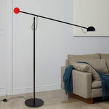 Precision Movement Adjustable LED Floor Lamp Modern Ambient Standing Light in Black and Red