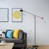 Precision Movement Adjustable LED Floor Lamp Modern Ambient Standing Light in Black and Red