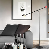Precision Movement Adjustable LED Floor Lamp Modern Ambient Standing Light in Black and Red