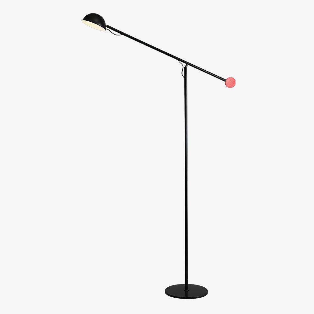 Precision Movement Adjustable LED Floor Lamp Modern Ambient Standing Light in Black and Red