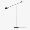 Precision Movement Adjustable LED Floor Lamp Modern Ambient Standing Light in Black and Red