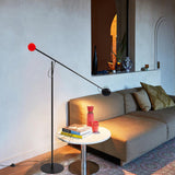 Precision Movement Adjustable LED Floor Lamp Modern Ambient Standing Light in Black and Red
