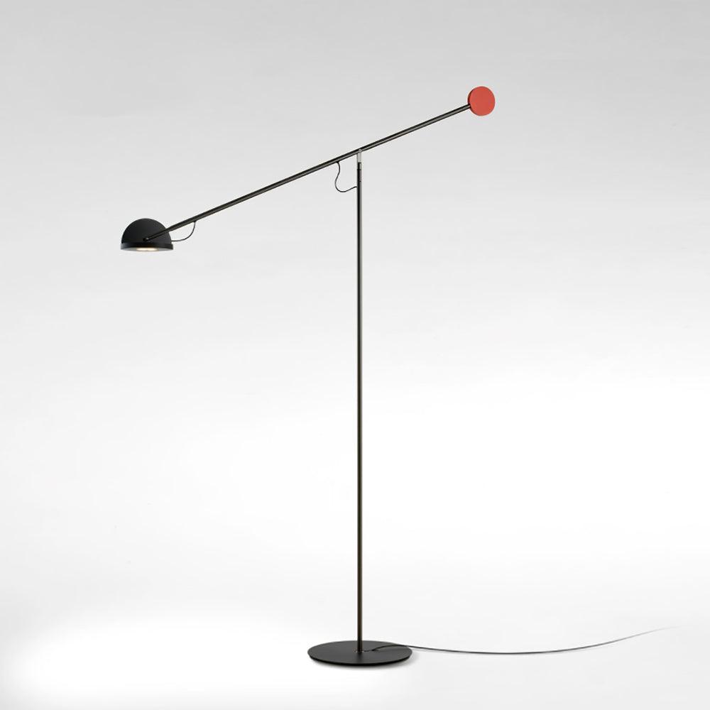 Precision Movement Adjustable LED Floor Lamp Modern Ambient Standing Light in Black and Red
