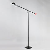 Precision Movement Adjustable LED Floor Lamp Modern Ambient Standing Light in Black and Red