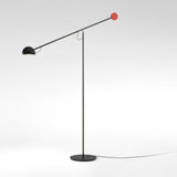 Precision Movement Adjustable LED Floor Lamp Modern Ambient Standing Light in Black and Red