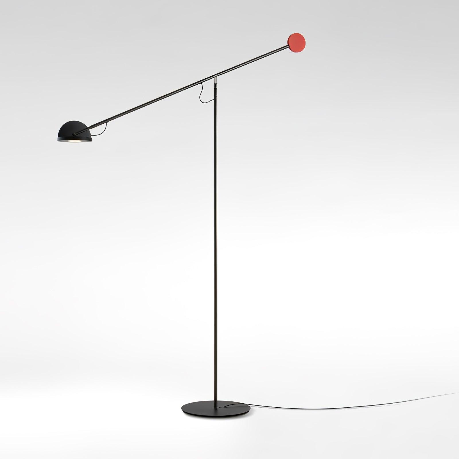Precision Movement Adjustable LED Floor Lamp Modern Ambient Standing Light in Black and Red
