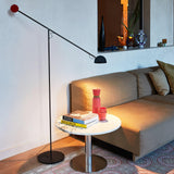 Precision Movement Adjustable LED Floor Lamp Modern Ambient Standing Light in Black and Red