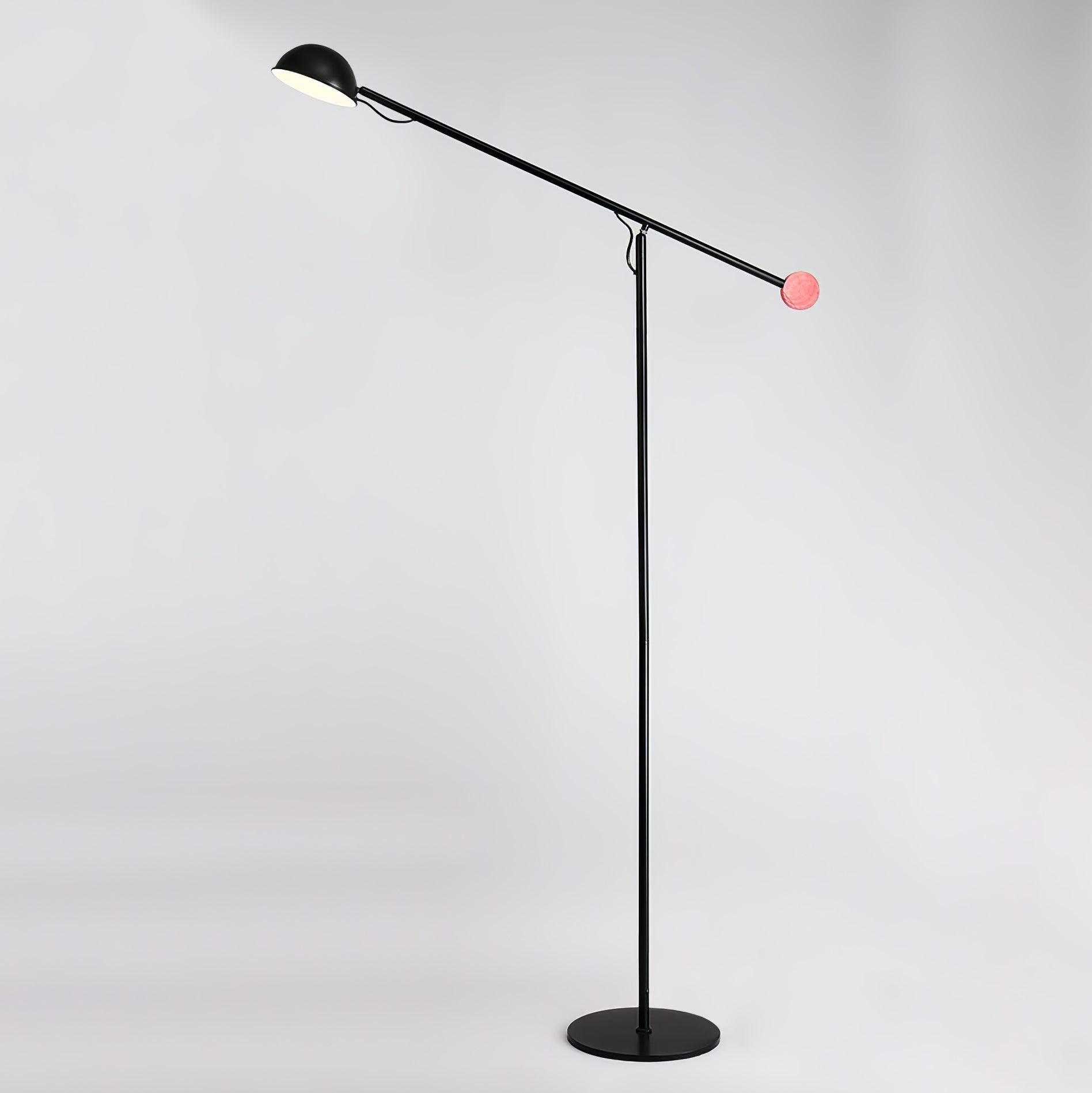 Precision Movement Adjustable LED Floor Lamp Modern Ambient Standing Light in Black and Red
