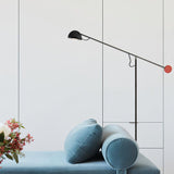 Precision Movement Adjustable LED Floor Lamp Modern Ambient Standing Light in Black and Red
