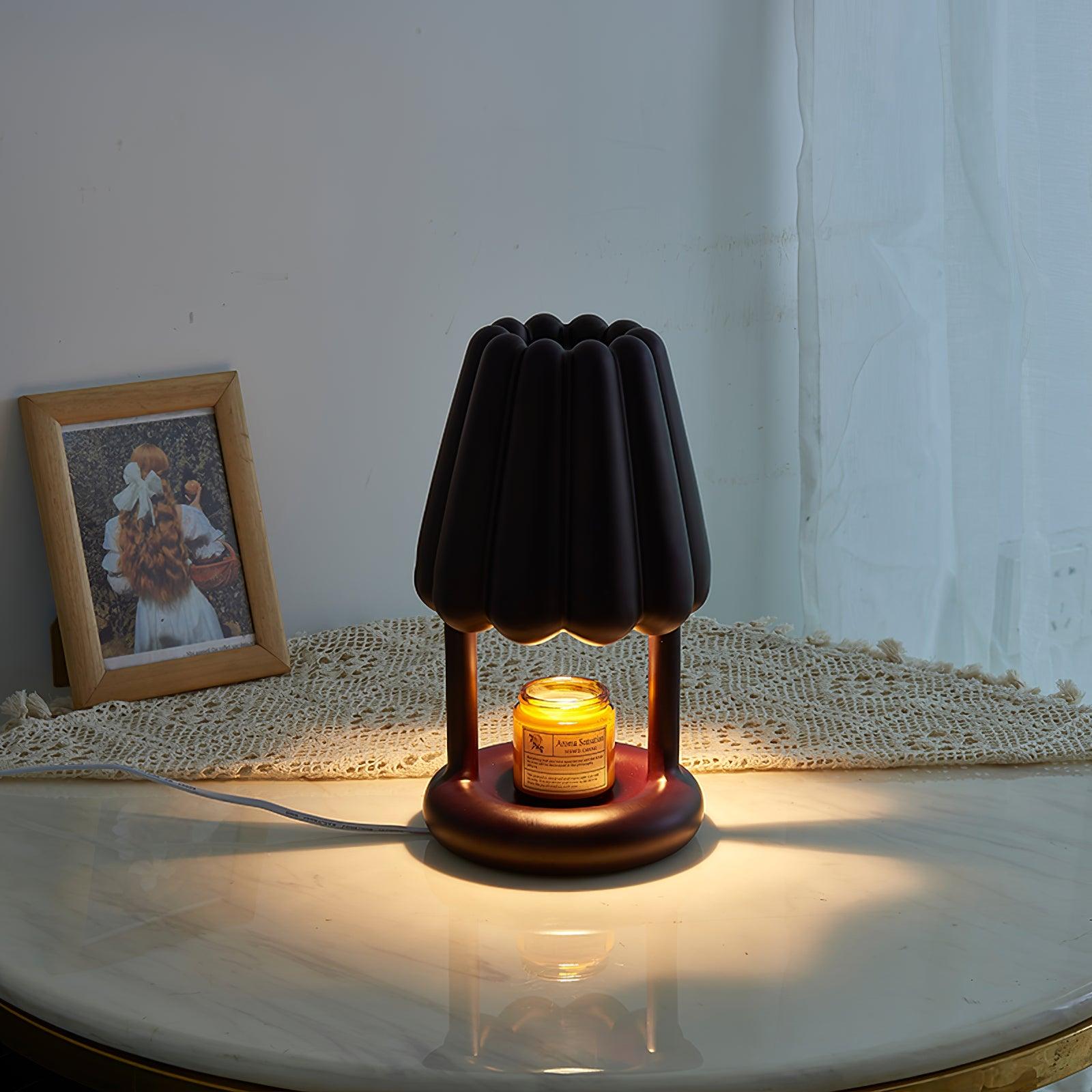 Modern Coral Ice Cream Accent Table Lamp Sculptural Flocking Resin Lighting