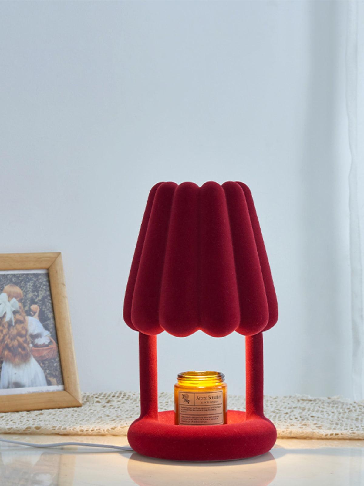 Modern Coral Ice Cream Accent Table Lamp Sculptural Flocking Resin Lighting