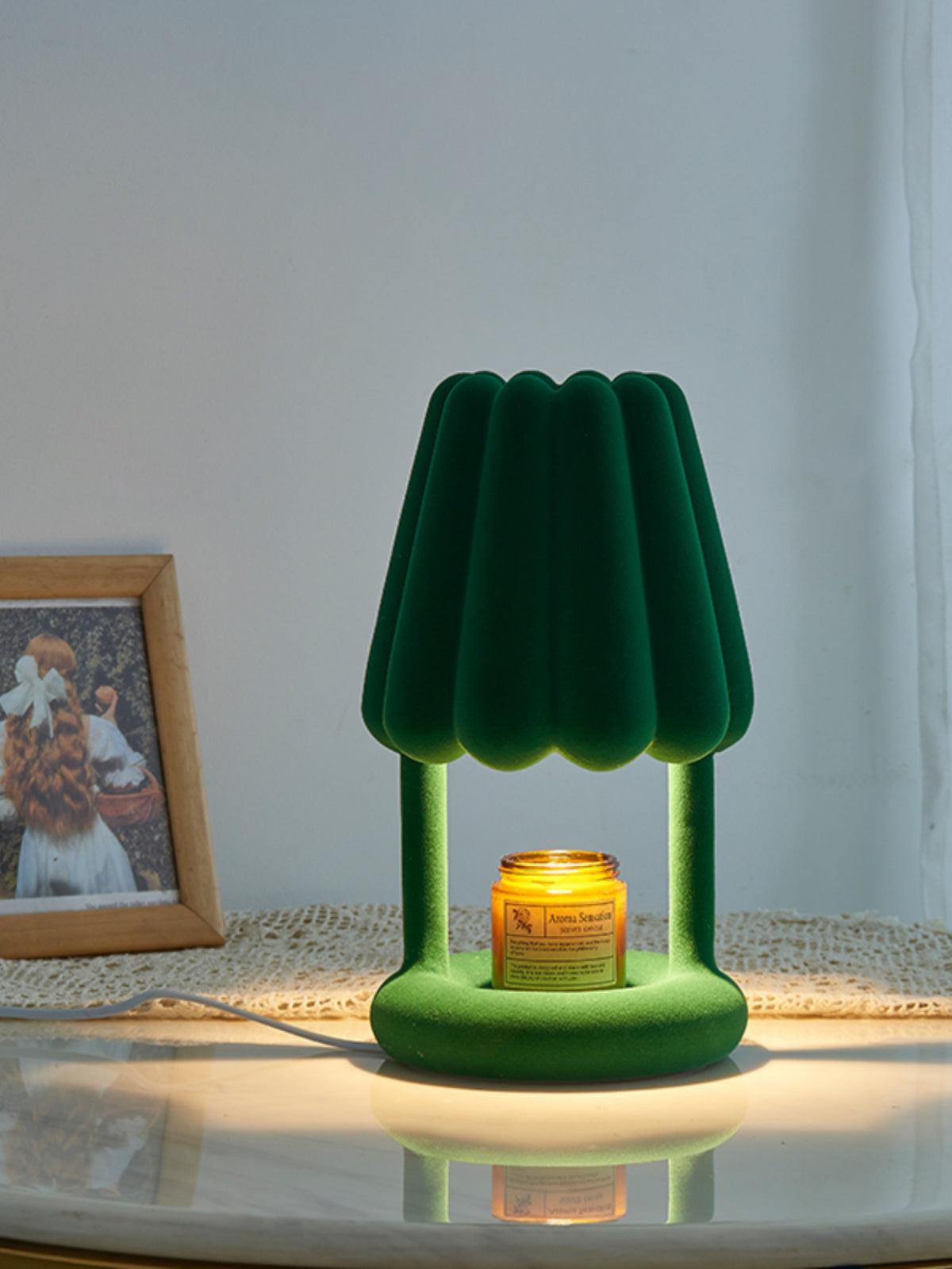 Modern Coral Ice Cream Accent Table Lamp Sculptural Flocking Resin Lighting
