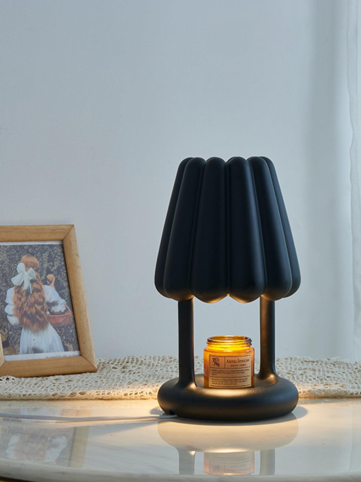 Modern Coral Ice Cream Accent Table Lamp Sculptural Flocking Resin Lighting