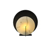 Asteria Alabaster Table Lamp Modern Black Metal Desk Light with Natural Stone Discs