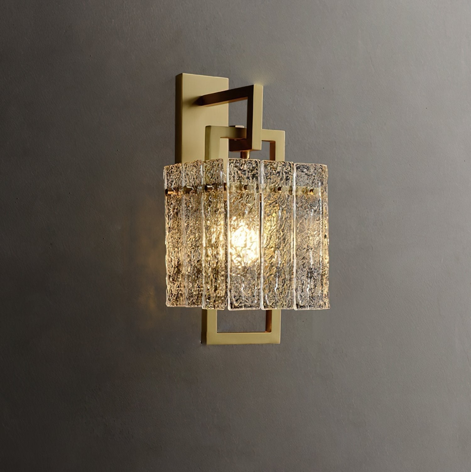 geometric-brass-wall-light-with-corrugated-glass-shade-for-modern-indoor-home-decor