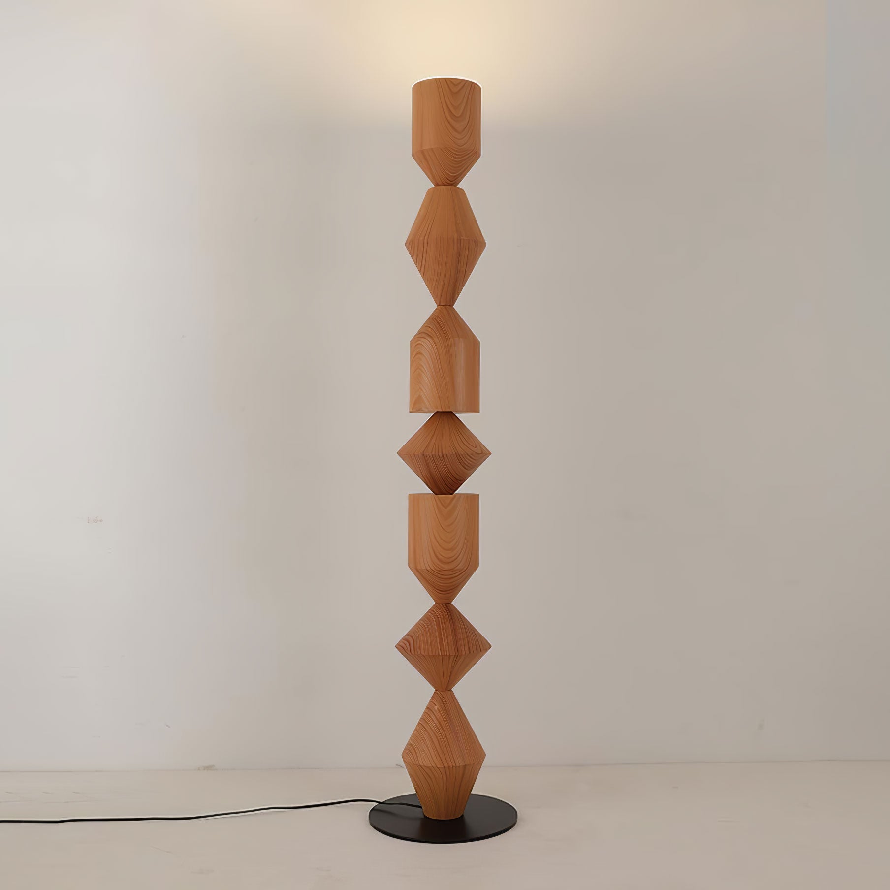 Modern Costantina Geometric Tower Floor Lamp with Diamond LED Segments