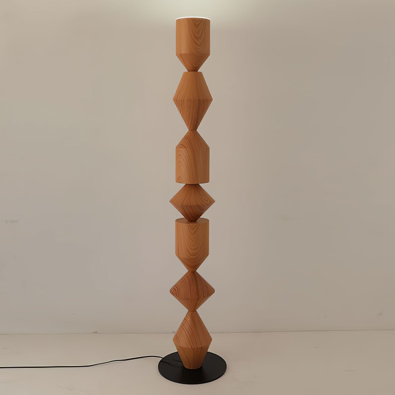Modern Costantina Geometric Tower Floor Lamp with Diamond LED Segments