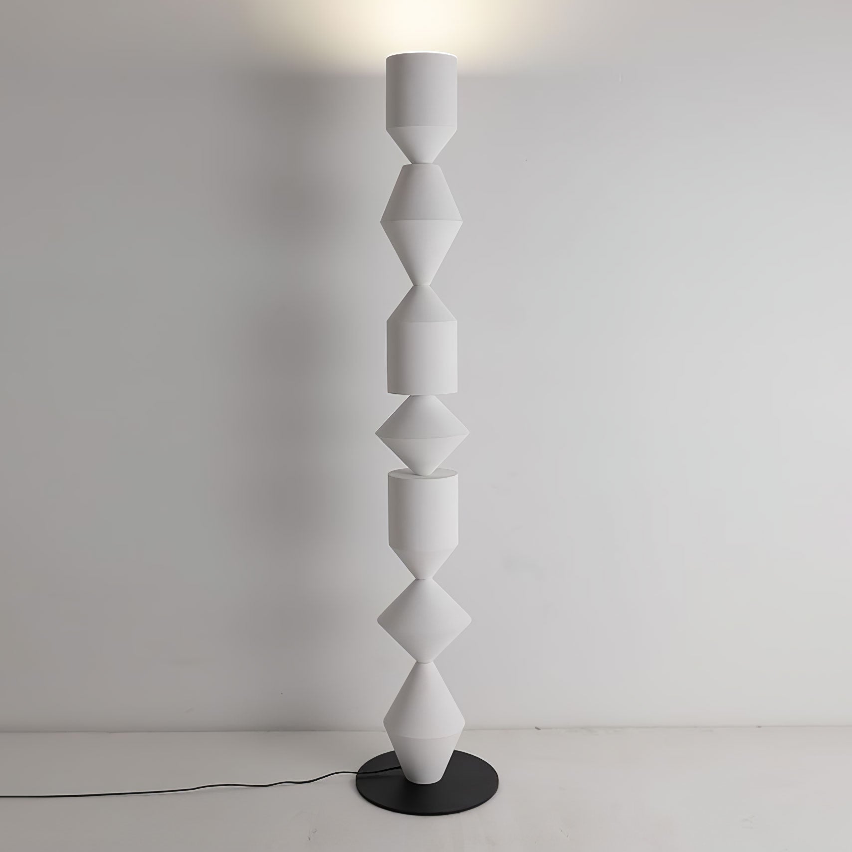 Modern Costantina Geometric Tower Floor Lamp with Diamond LED Segments
