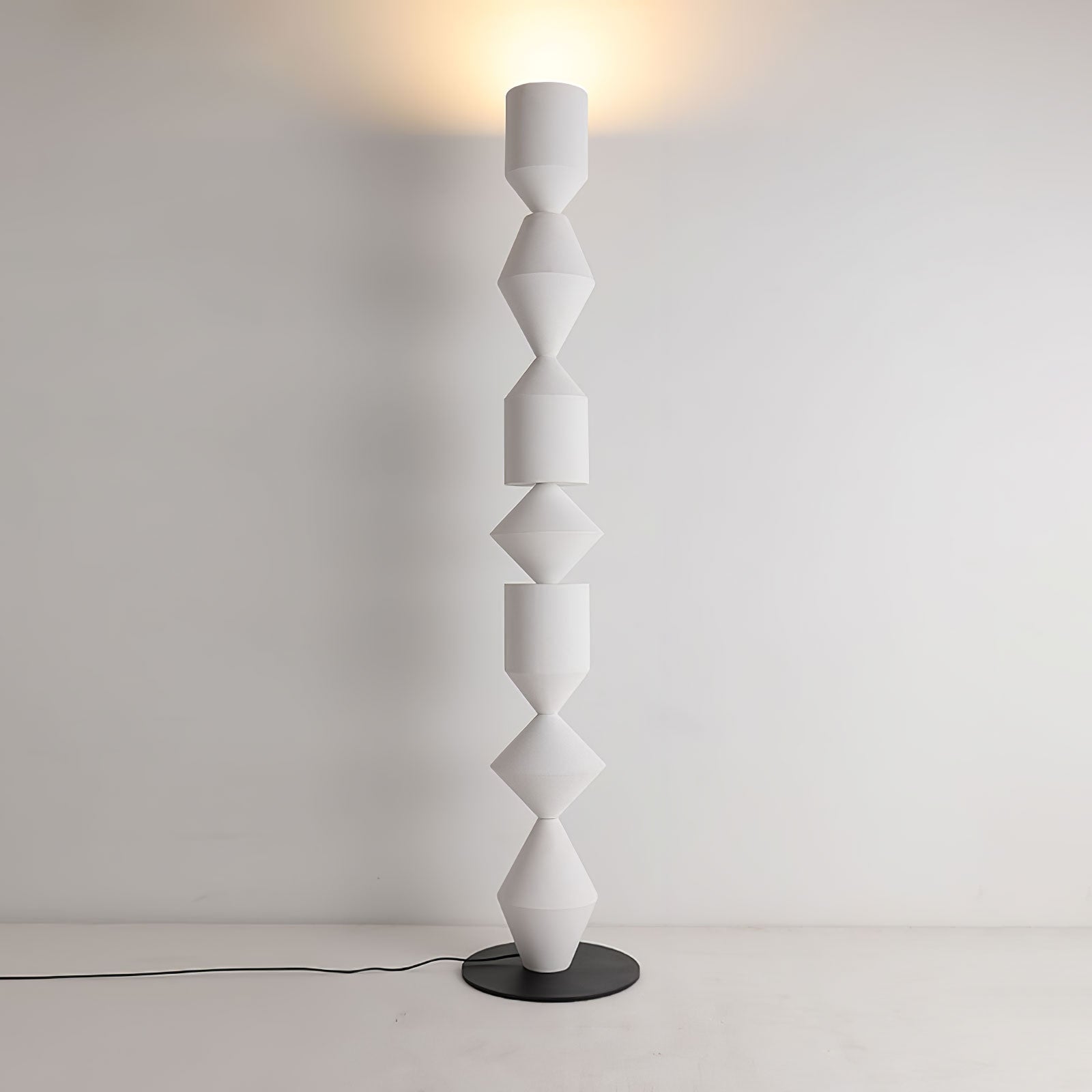 Modern Costantina Geometric Tower Floor Lamp with Diamond LED Segments