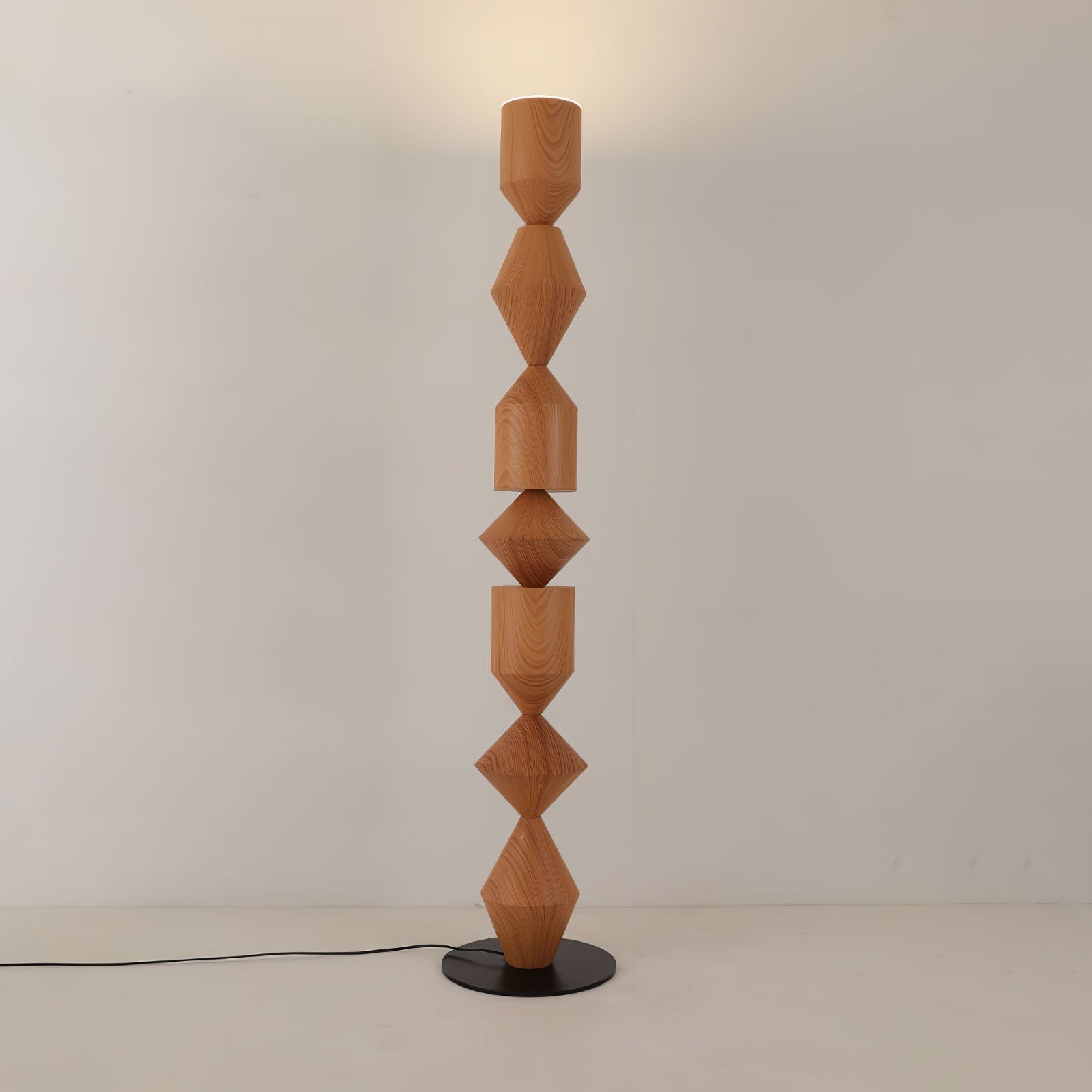 Modern Costantina Geometric Tower Floor Lamp with Diamond LED Segments