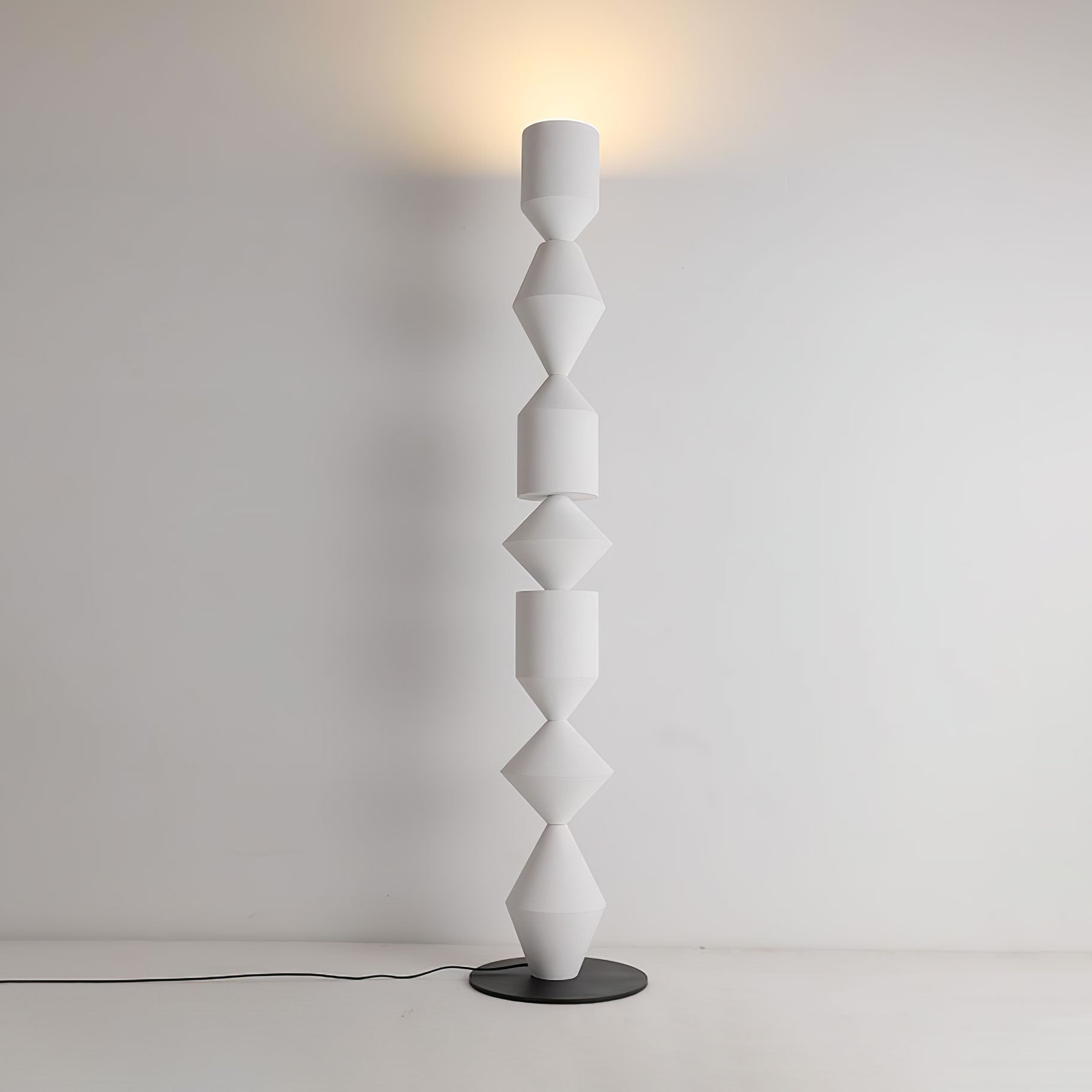 Modern Costantina Geometric Tower Floor Lamp with Diamond LED Segments