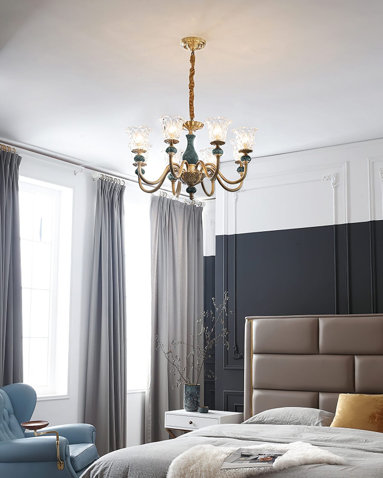 vintage-green-ceramic-and-brass-chandelier-luxury-copper-pendant-ceiling-light