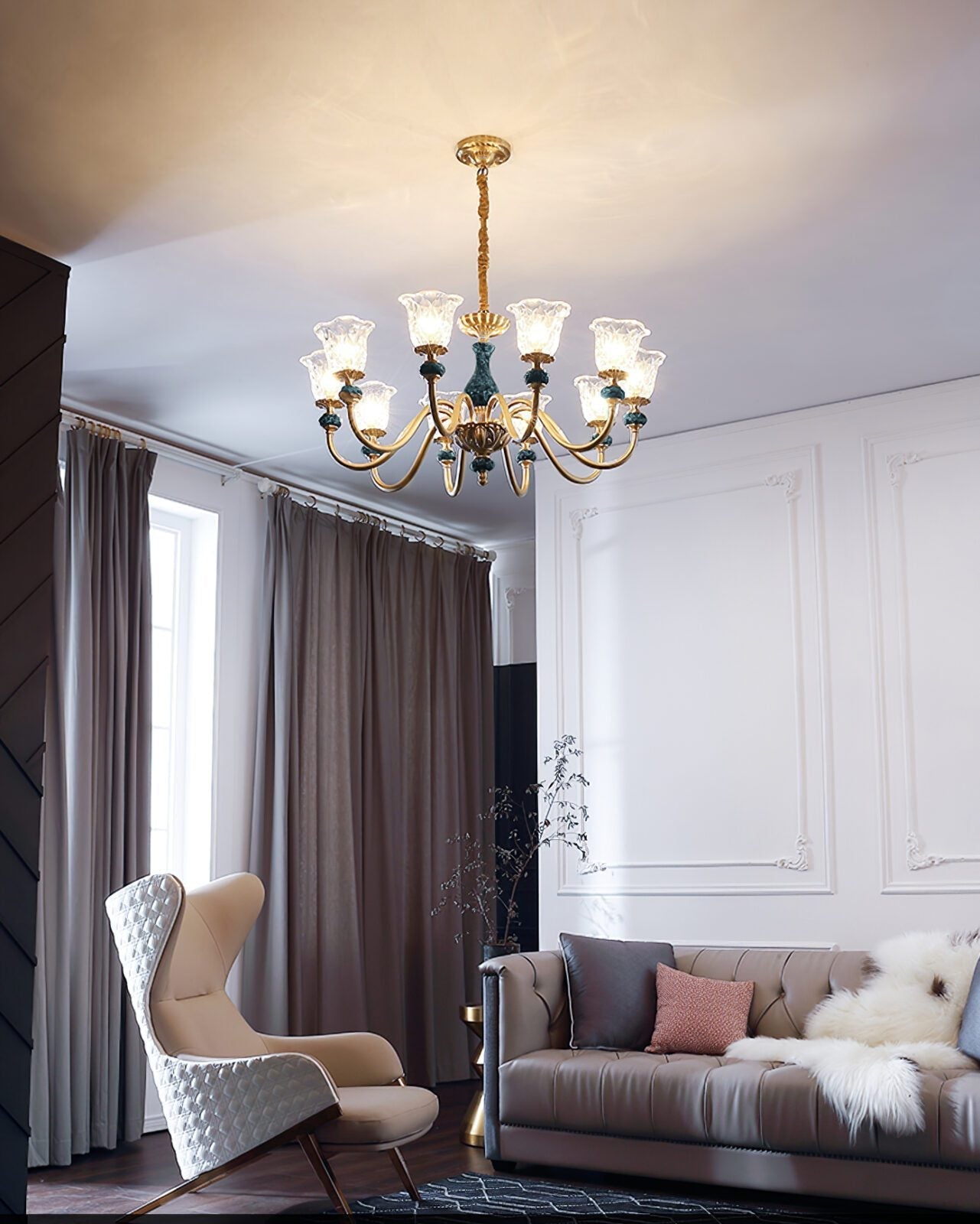 vintage-green-ceramic-and-brass-chandelier-luxury-copper-pendant-ceiling-light