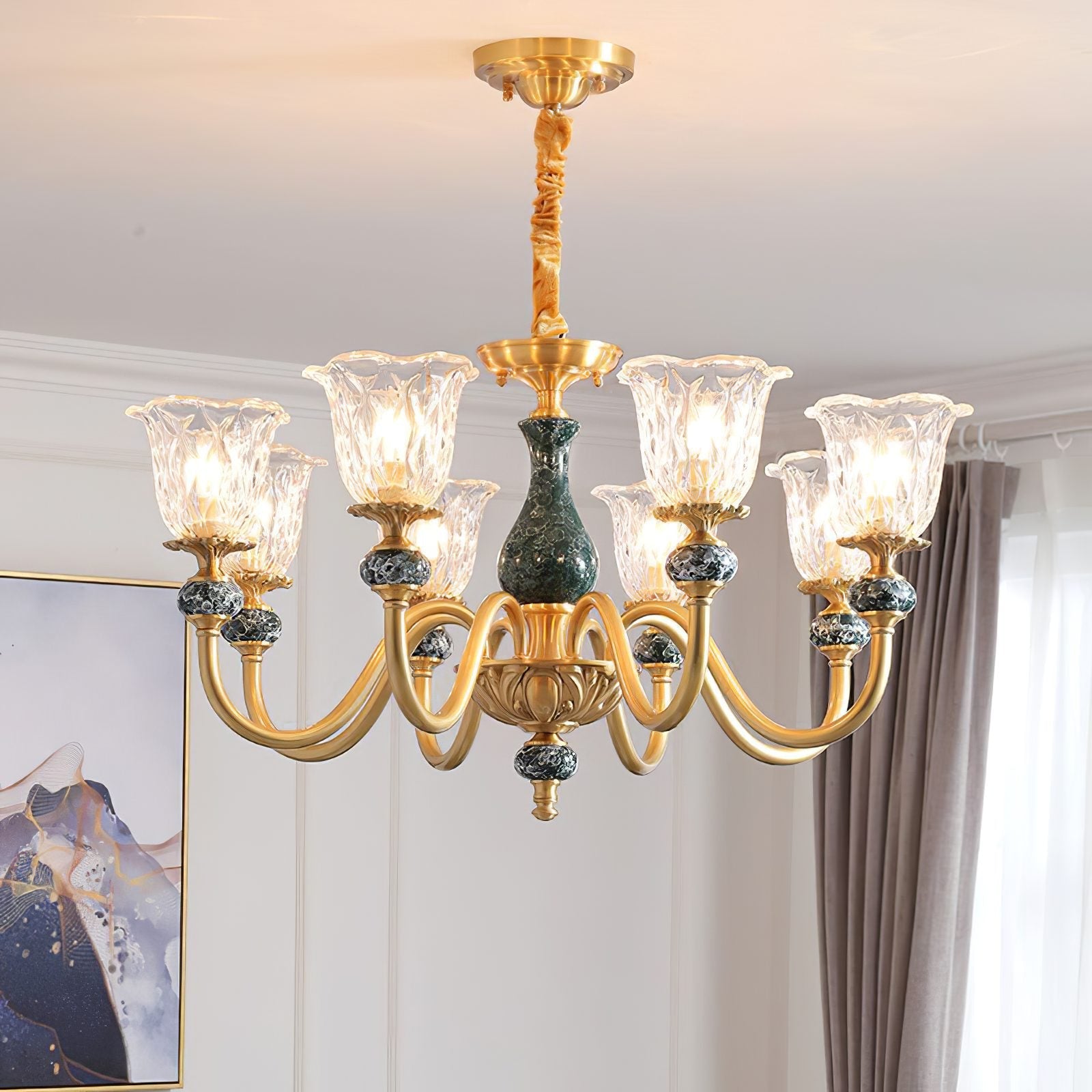 vintage-green-ceramic-and-brass-chandelier-luxury-copper-pendant-ceiling-light
