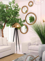 mid-century-modern-tripod-floor-lamp-with-dome-gold-metal-shade-and-black-legs